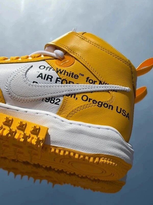 Nike Air Force 1 Mid SP X Off-White White Varsity Maize - Taille 40,5 2