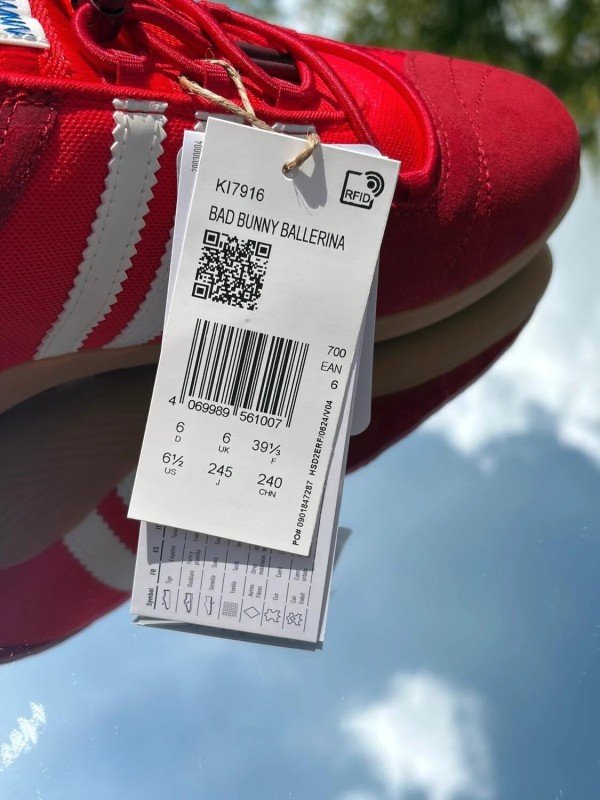 Adidas Ballerina Vivid Red X Bad Bunny - Taille 39,5 2