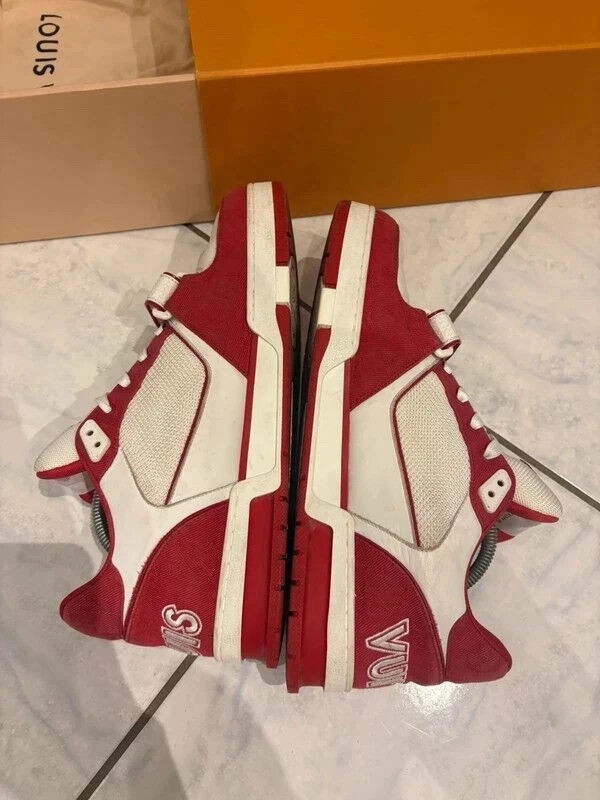 Louis Vuitton lv Trainer scratch velcro rouge blanc taille 10,5 45-46 2