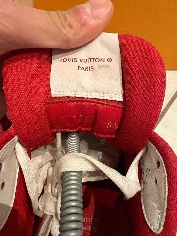 Louis Vuitton lv Trainer scratch velcro rouge blanc taille 10,5 45-46 2