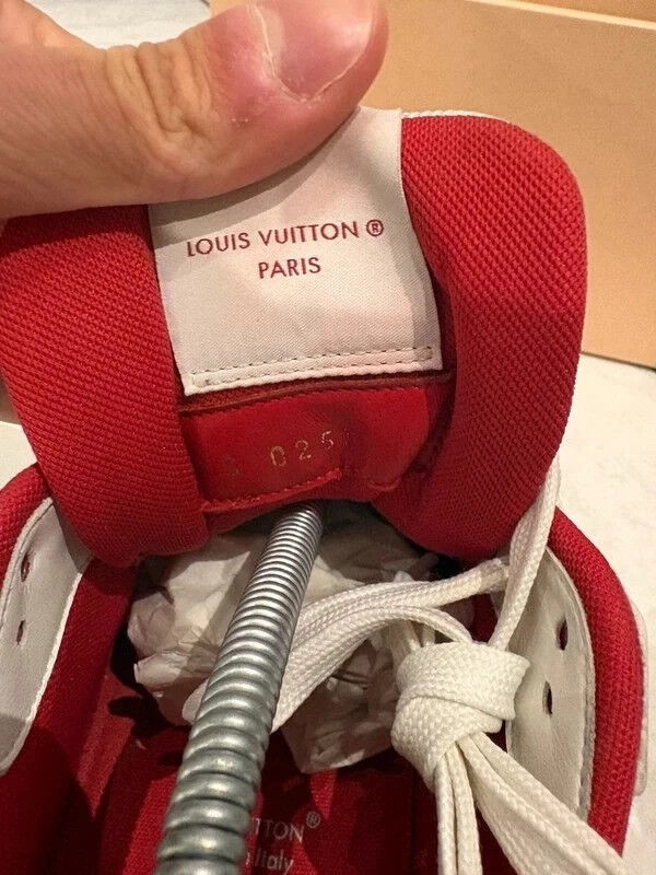 Louis Vuitton lv Trainer scratch velcro rouge blanc taille 10,5 45-46 2