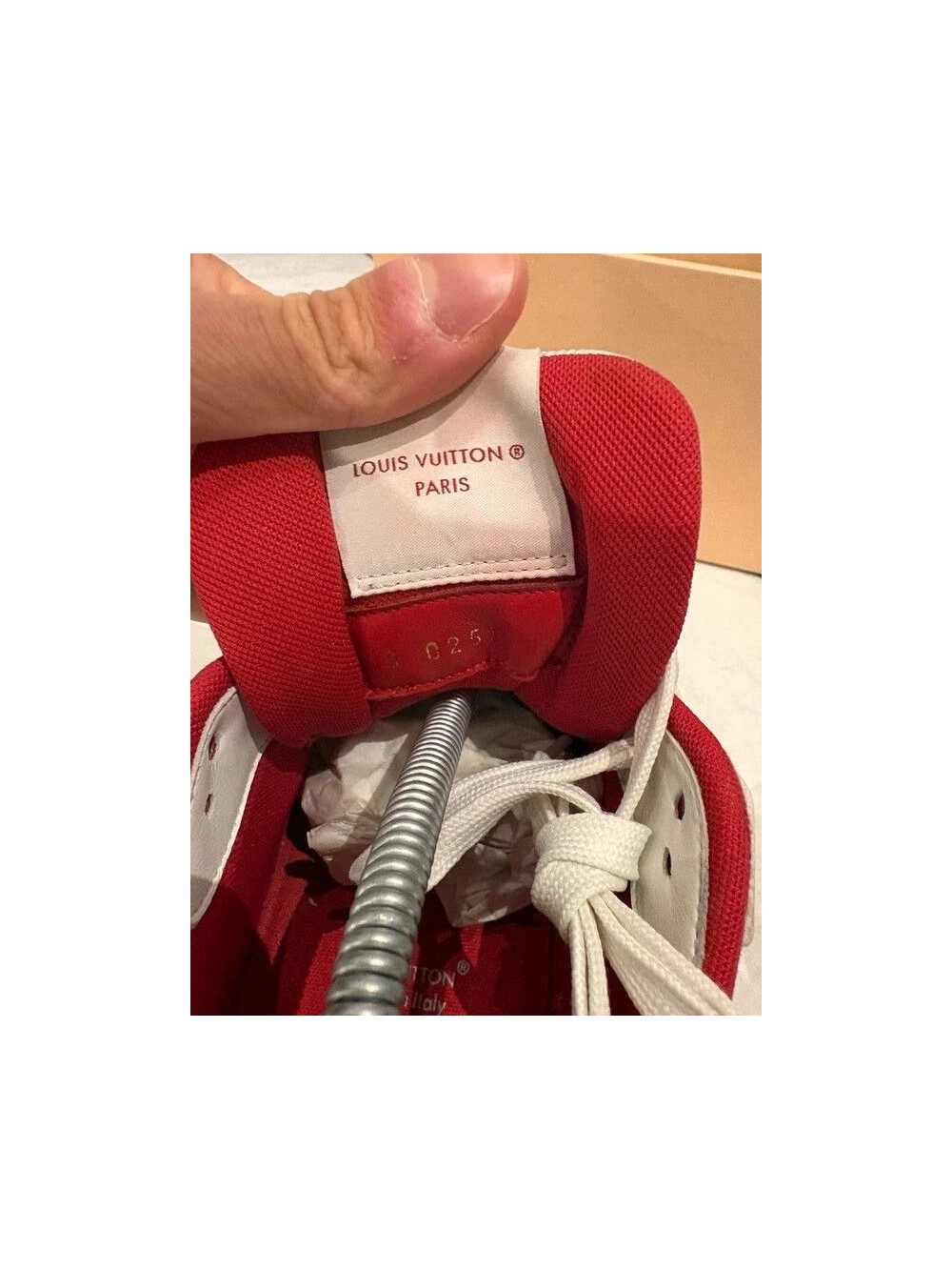 Louis Vuitton lv Trainer scratch velcro rouge blanc taille 10,5 45-46