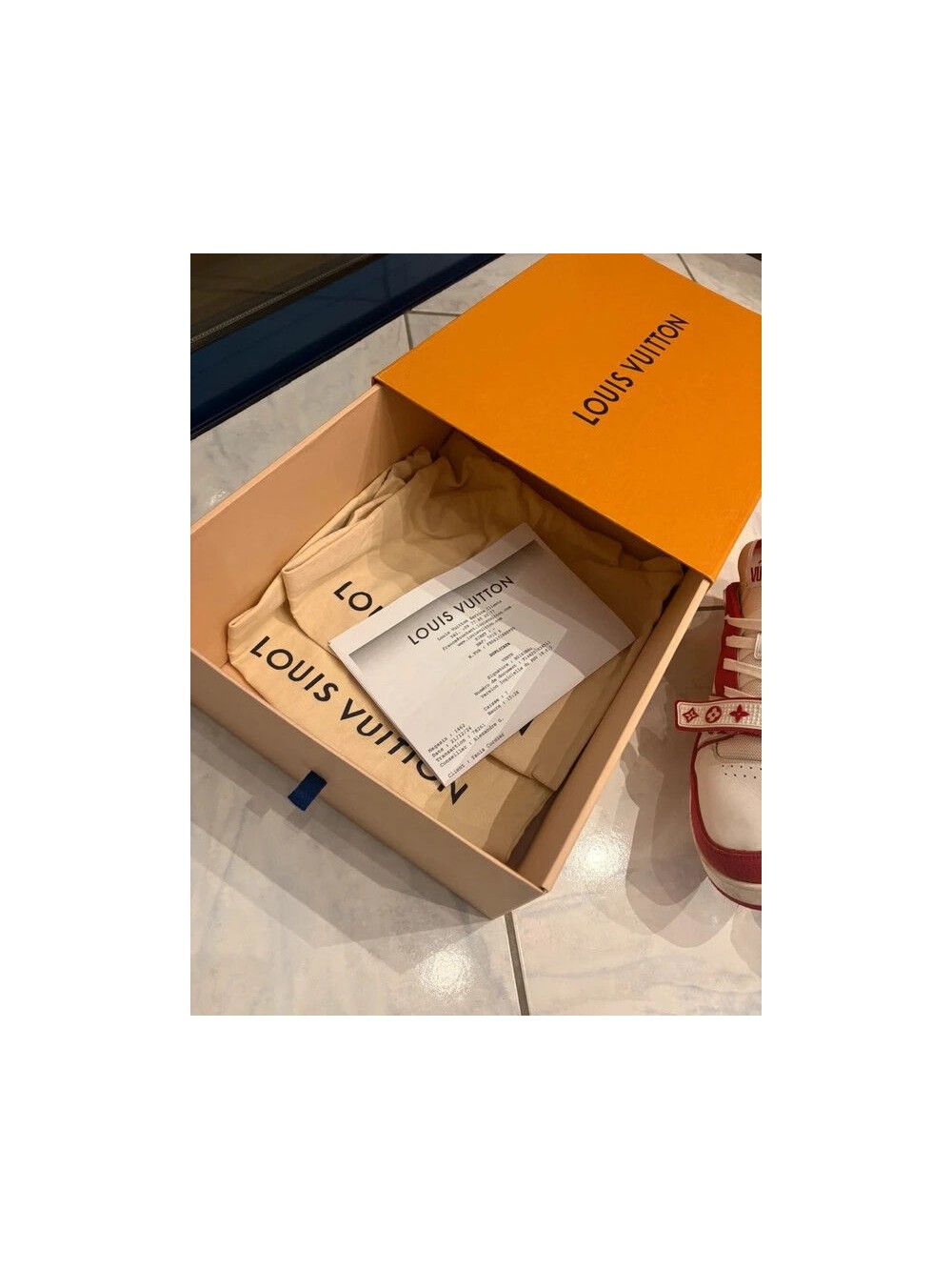 Louis Vuitton lv Trainer scratch velcro rouge blanc taille 10,5 45-46