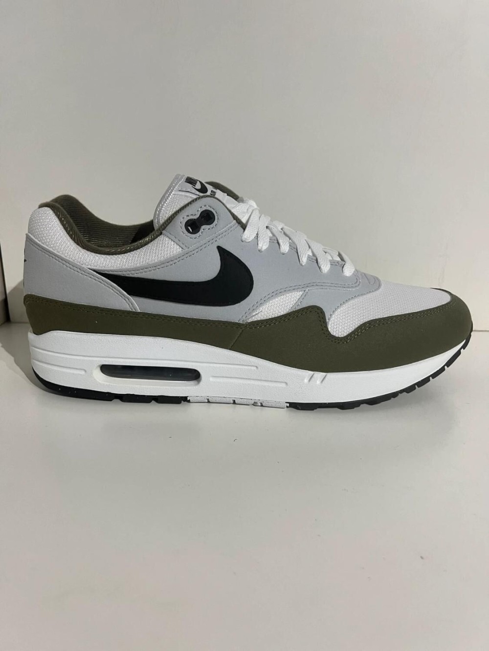 Nike Air Max 1 White Black Medium Olive