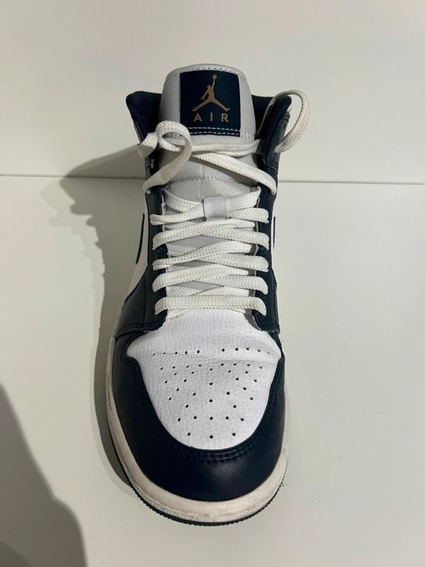 Nike Air Jordan 1 mid White Metallic Gold Obsidian 2