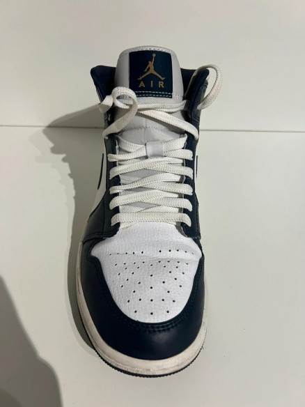 Nike Air Jordan 1 mid White Metallic Gold Obsidian