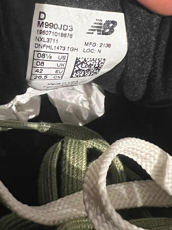 New Balance 990V3 JJJound Olive 2