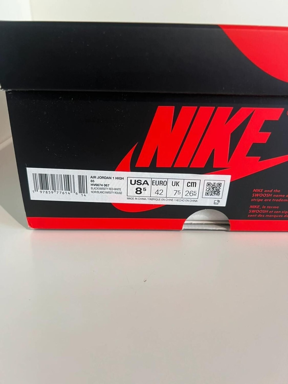 Nike Air Jordan 1 ‘85 Bred