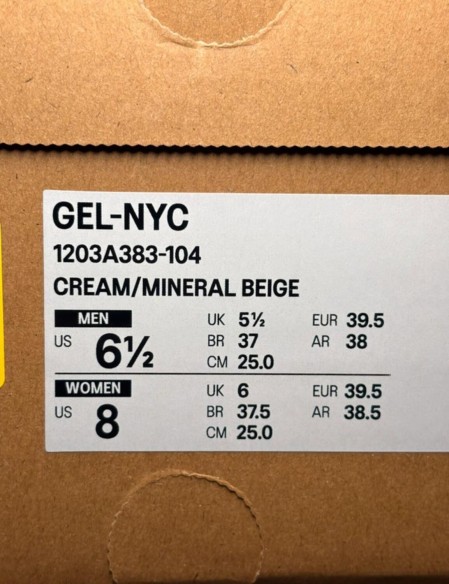 Asics gel nyc cream minéral beige taille 39,5
