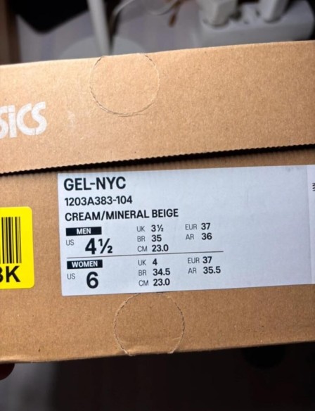 Asics gel nyc cream minéral beige taille 37