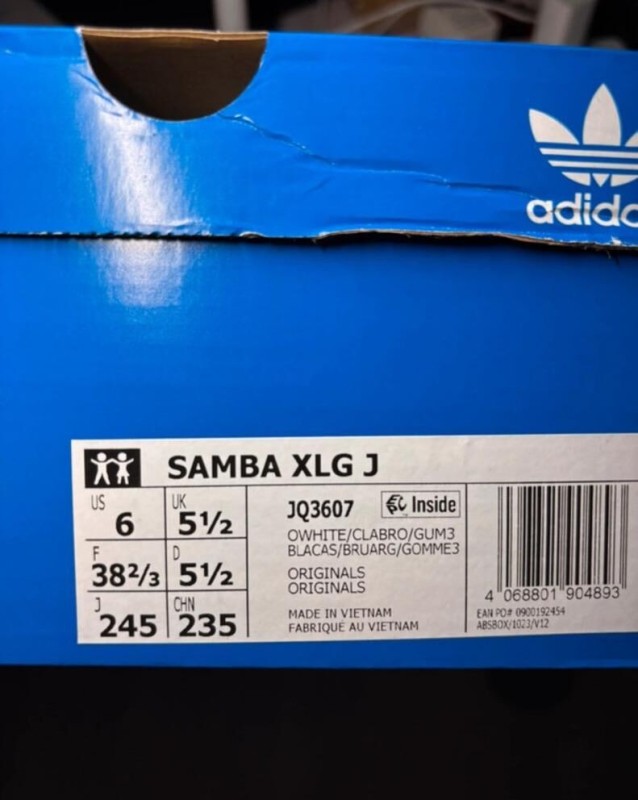 adidas samba XLG off white clay brown taille 38 2/3 2