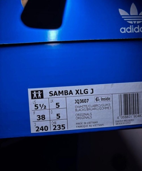 adidas samba XLG off white clay brown taille 38
