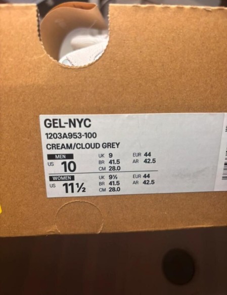 Asics gel nyc cream cloud grey blue taille 44
