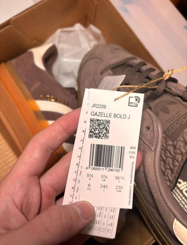 adidas gazelle bold marron taille 38 2/3 2
