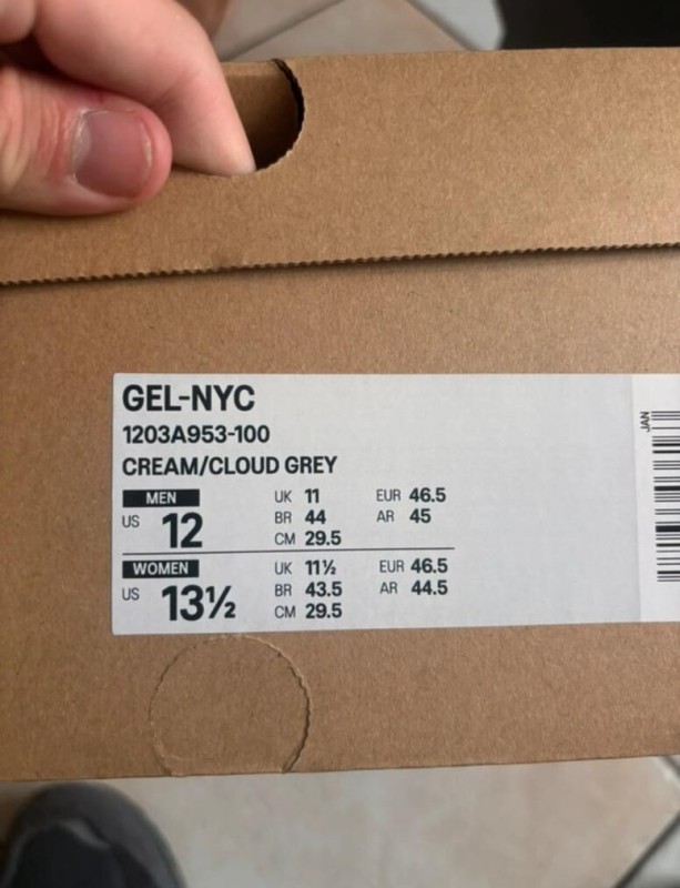Asics gel nyc cream cloud grey blue taille 46,5 2