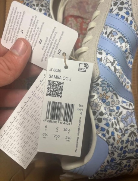 adidas samba OG liberty london floral blue taille 39