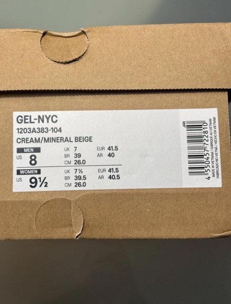 Asics Gel Nyc Cream Pink Taille 41,5
