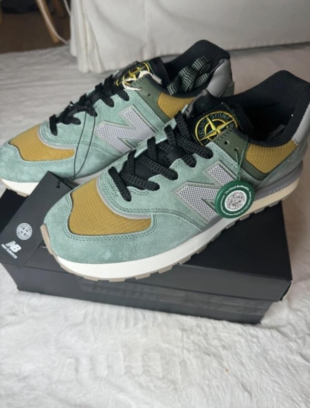 New Balance x Stone Island 574 Legacy Vert claire Marron 2
