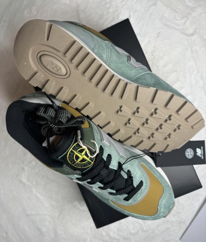 New Balance Stone Island 574 Legacy Vert clair Marron 2