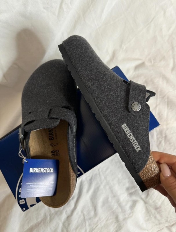 Birkenstock Boston Gris foncé & Argent