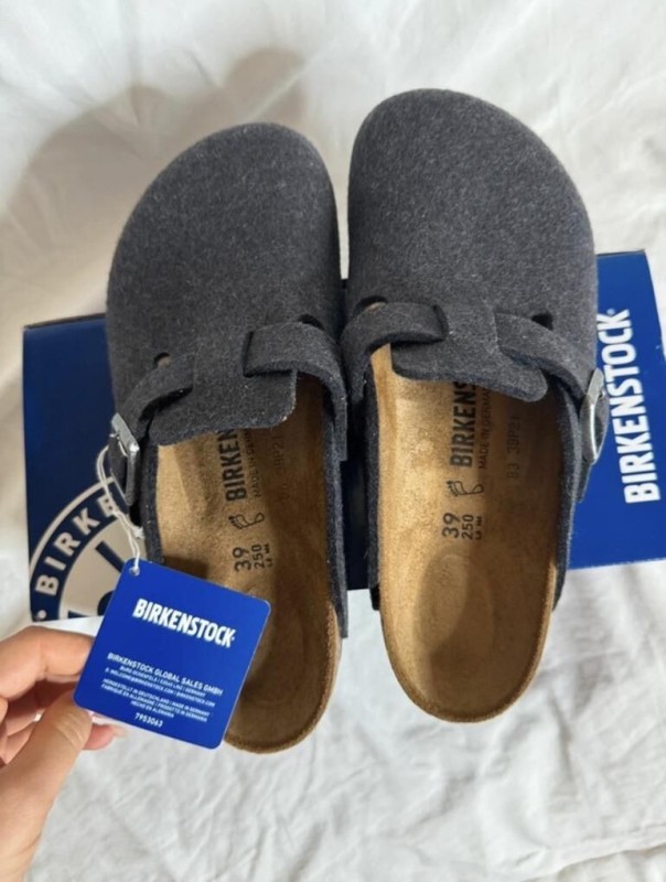 Birkenstock Boston Gris foncé & Argent