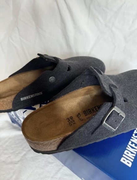 Birkenstock Boston Gris foncé & Argent