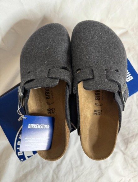 Birkenstock Boston Gris foncé & Argent
