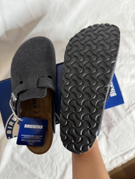 Birkenstock Boston Gris foncé & Argent