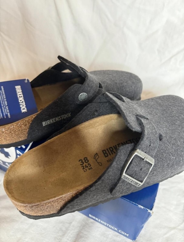Birkenstock Boston Gris foncé & Argent 2