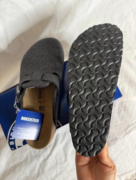 Birkenstock Boston Gris foncé & Argent