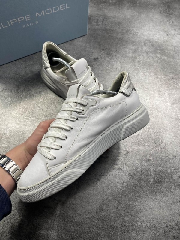 Basket Philippe Model Paris en Cuir Made In Italy Blanc ~ Taille 40 2