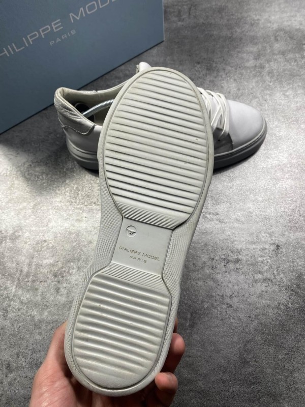 Basket Philippe Model Paris en Cuir Made In Italy Blanc ~ Taille 40 2