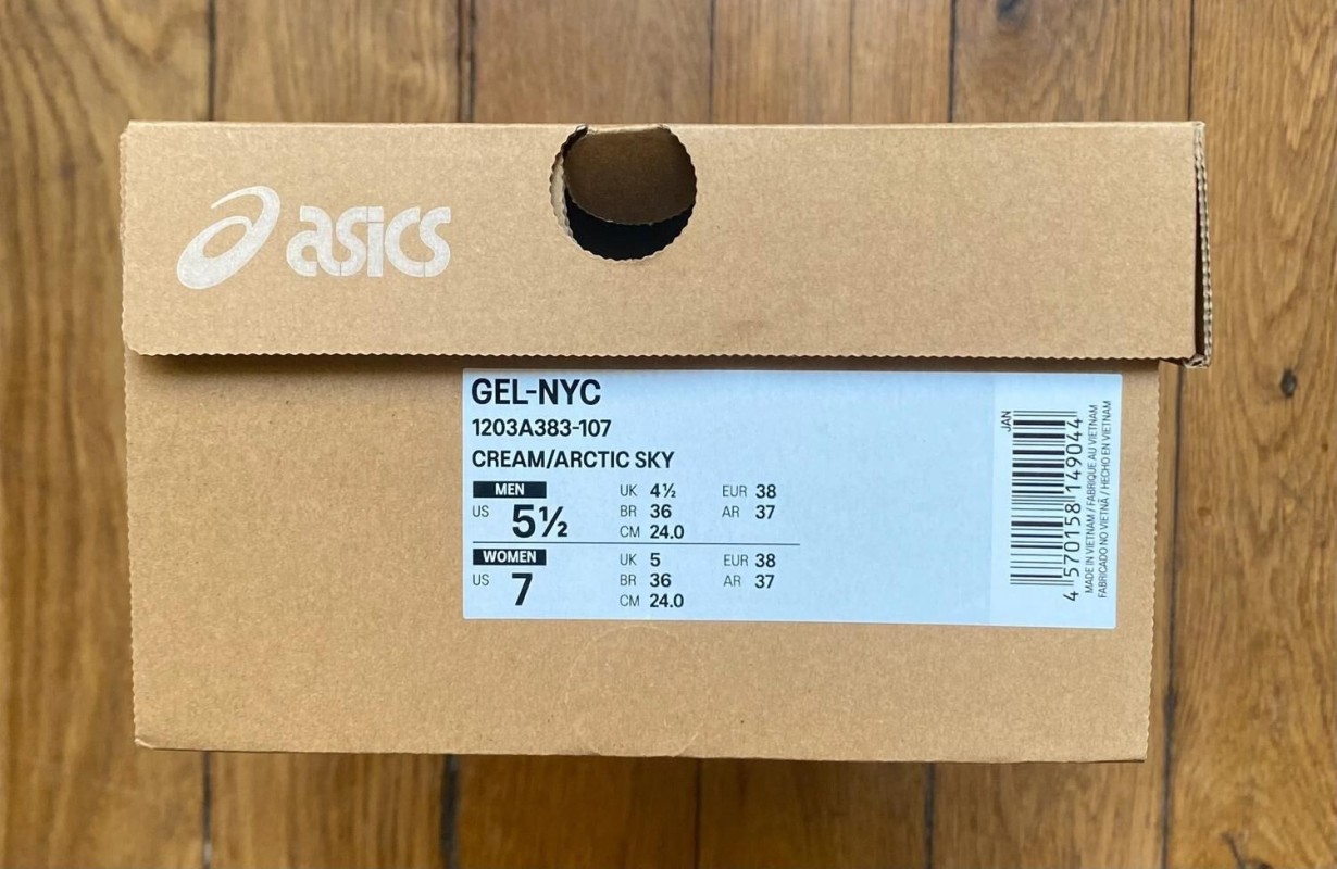 Asics gel-nyc cream arctic sky white blue 2
