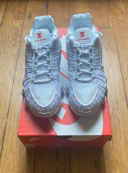 Nike shox TL white metallic silver max orange blanche