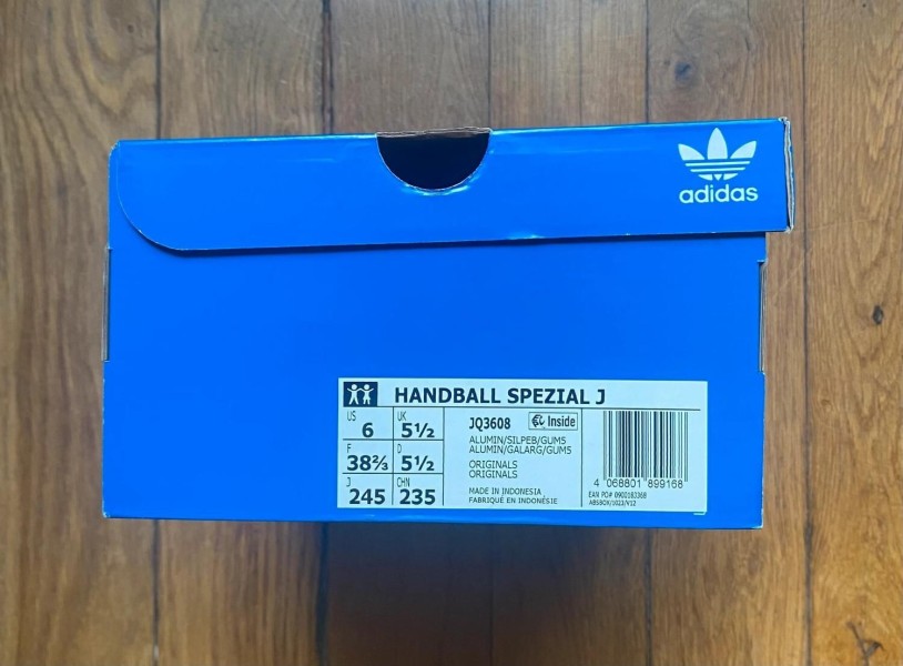 Adidas handball spezial J aluminium silver pebbles gum 5