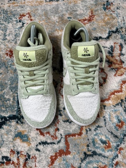 Nike dunk low fleece green