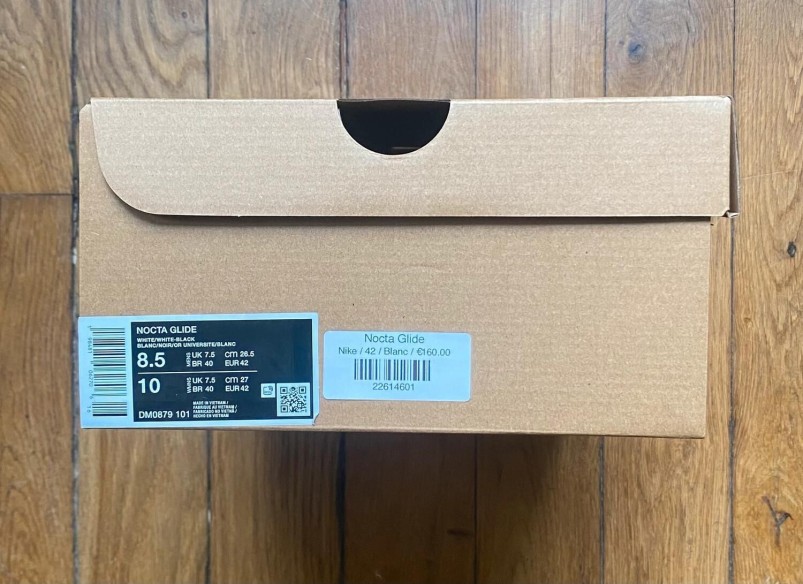 Nike nocta glide drake black white noir blanc 42