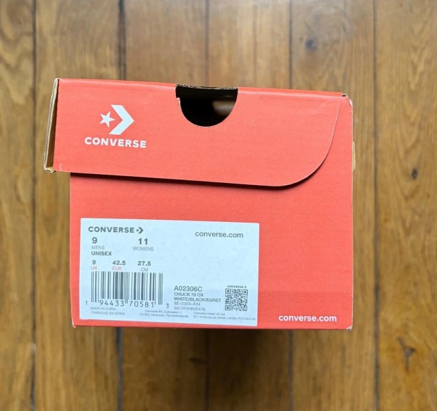 Converse chuck taylor 70 OX low canvas egret white black 42,5