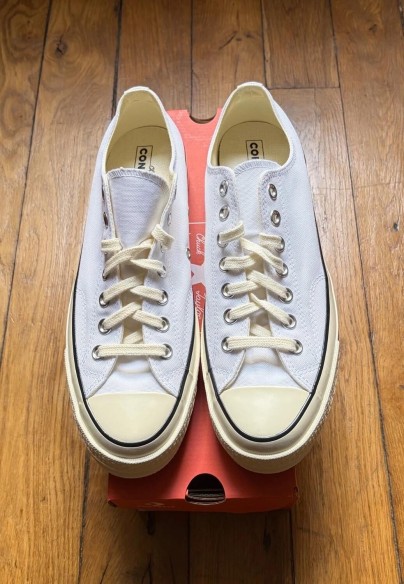 Converse chuck taylor 70 OX low canvas egret white black 42