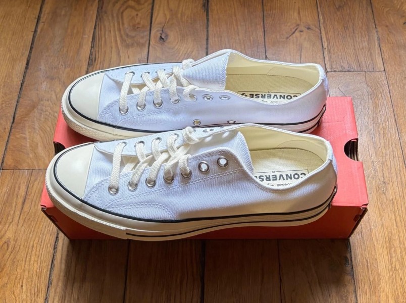Converse chuck taylor 70 OX low canvas egret white black 42