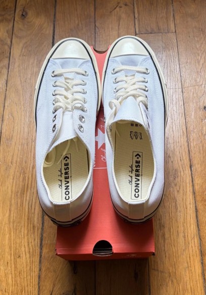 Converse chuck taylor 70 OX low canvas egret white black 42