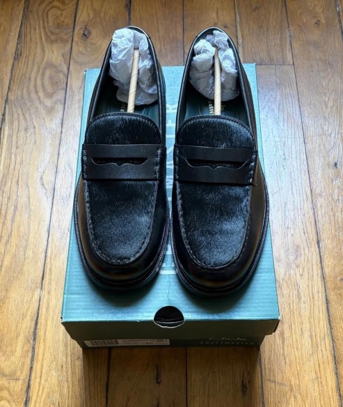 Clarks craft james to loafer black pony hair leather 41,5