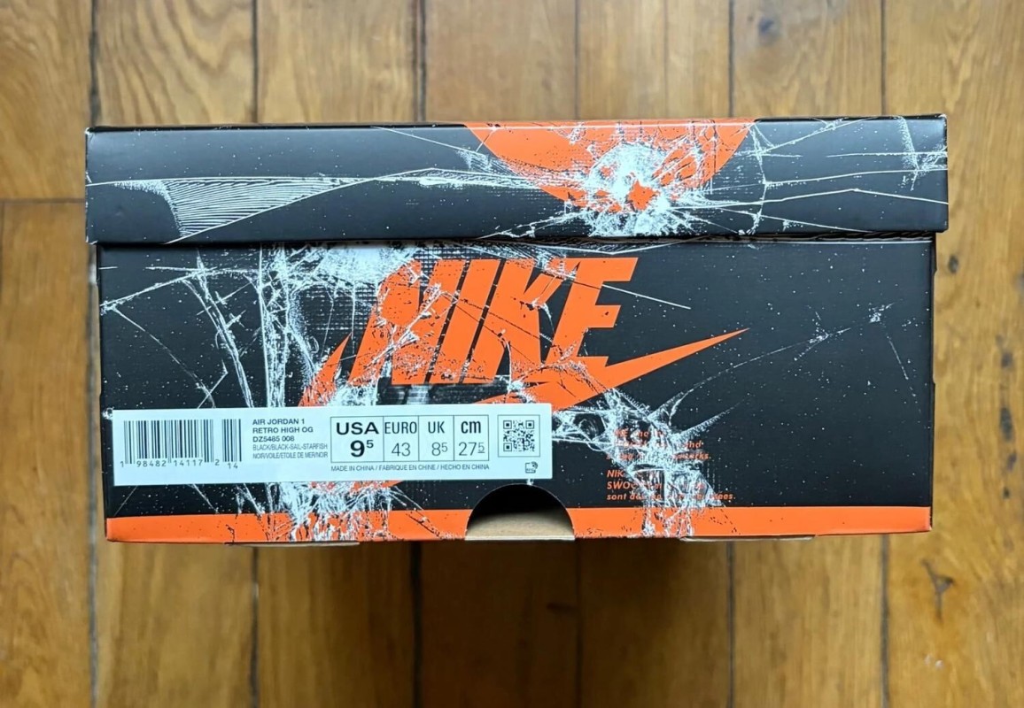 Jordan 1 retro high OG shattered backboard 2025 orange white black 43 2