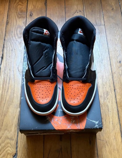 Jordan 1 retro high OG shattered backboard 2025 orange white black 43