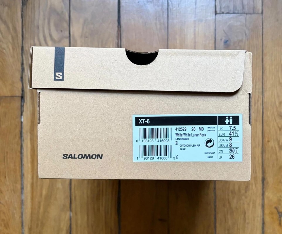 Salomon XT-6 XT6 XT ADV white blanc lunar rock 41 2