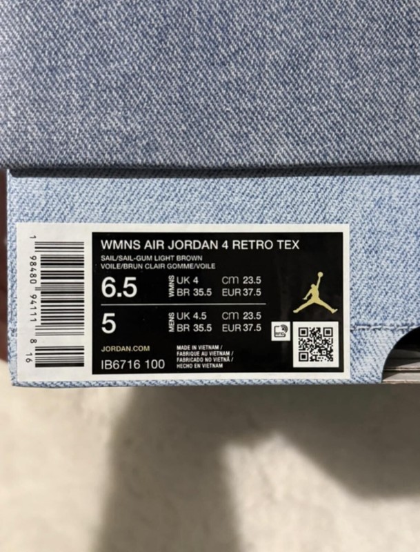 Nike Air Jordan 4 Retro TEX 'Worn Blue Denim' 37,5 2