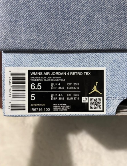 Nike Air Jordan 4 Retro TEX 'Worn Blue Denim' 37,5