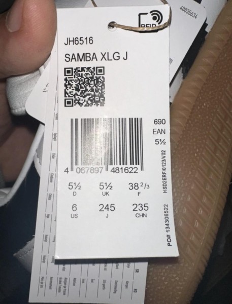 Samba XLG White Black