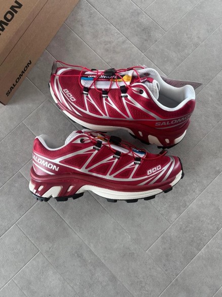 Salomon XT6 red lava falls white silver strawberry