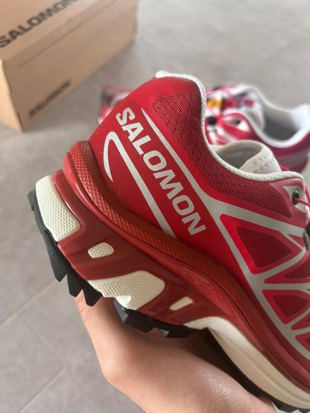 Salomon XT6 red lava falls white silver strawberry